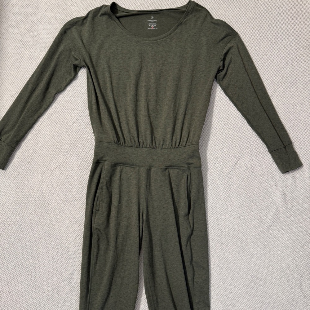 Sweaty Betty Gary Long Sleeve Jumpsuit Forest Green XS SB5909C Yoga Loungewear